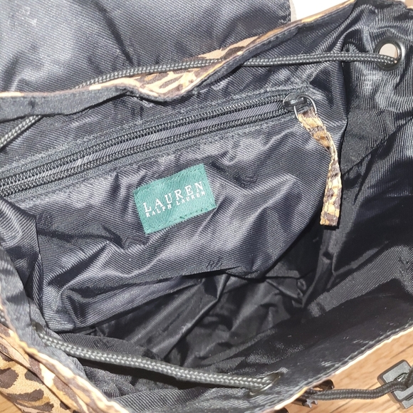 Lauren Ralph Lauren Leopard Print Mini Shoulder Back Pack - Picture 6 of 8